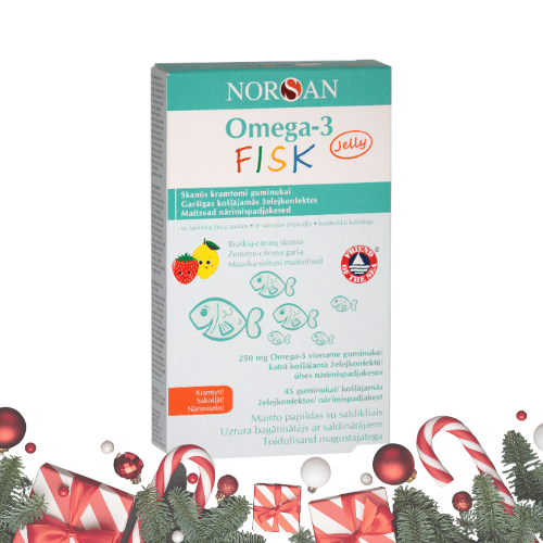 Omega-3 FISK Jelly, želatiinist närimispadjakesed 45 või 120 tk.