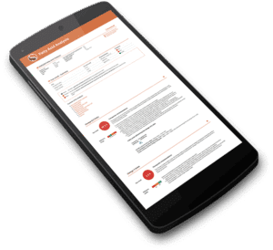 Image shows test results on mobile view
